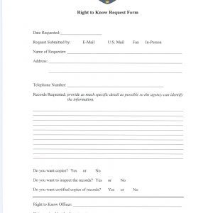 Police Right to Know Request